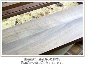 塗装後に一度研磨した部材